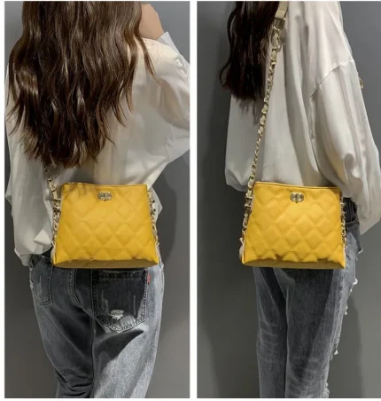 Korean style quilted shoulder bag fashion bag for women - Image 6