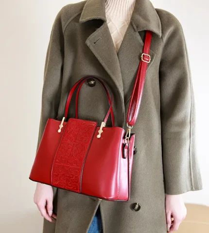 High capacity bride handbag red wedding bag - Image 3