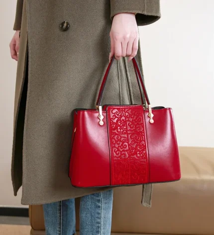 High capacity bride handbag red wedding bag - Image 4