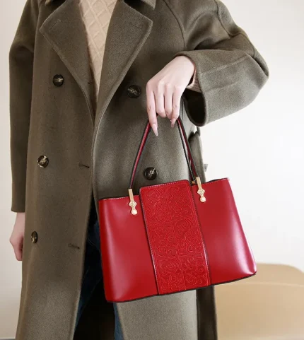 High capacity bride handbag red wedding bag - Image 5