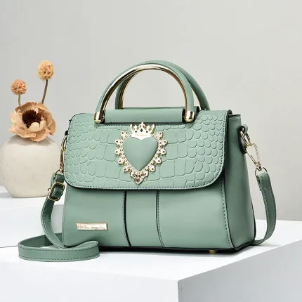 Fashion pure messenger bag shoulder embossing handbag - Image 6