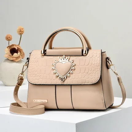 Fashion pure messenger bag shoulder embossing handbag - Image 7