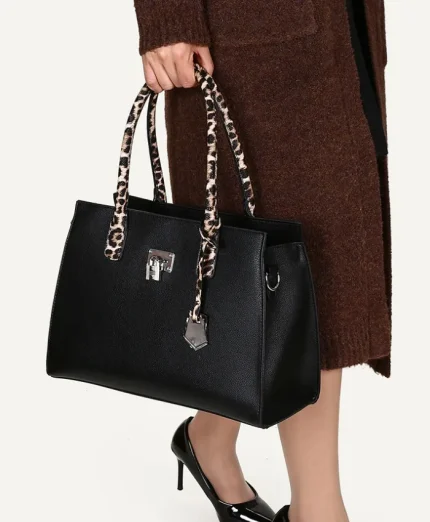 Leopard ladies high capacity shoulder handbag a set - Image 2