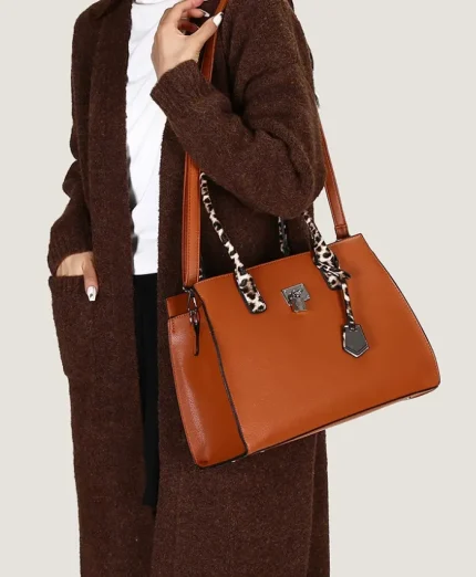 Leopard ladies high capacity shoulder handbag a set - Image 4