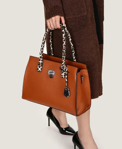 Leopard ladies high capacity shoulder handbag a set - Image 5