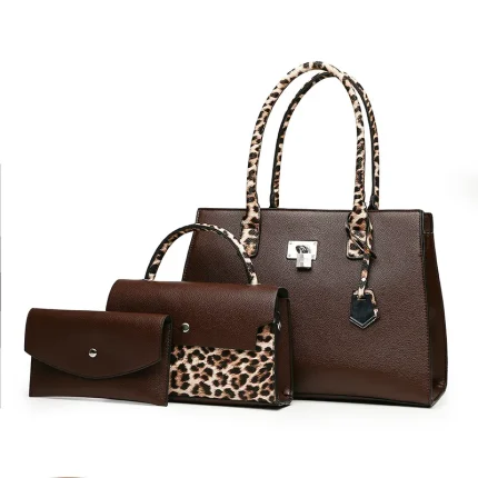 Leopard ladies high capacity shoulder handbag a set - Image 6
