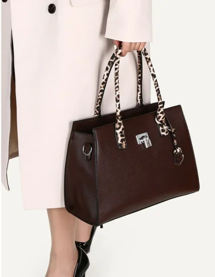 Leopard ladies high capacity shoulder handbag a set - Image 7