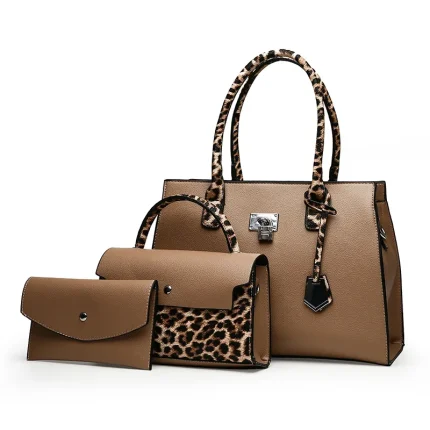 Leopard ladies high capacity shoulder handbag a set - Image 8