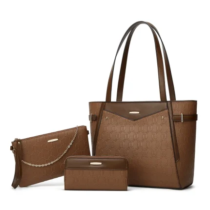 Simple fashion retro autumn handbag 3pcs set for women - Image 8